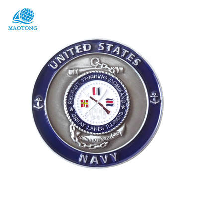 High Quality NAVY Double Side Color Custom Military Coin